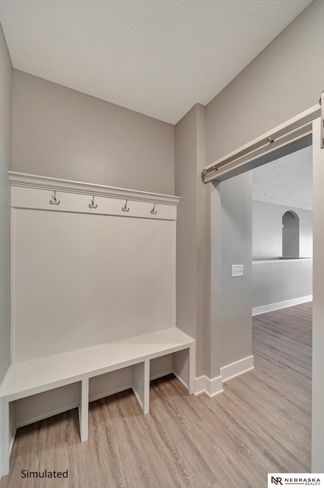 mudroom featuring light hardwood / wood-style floors