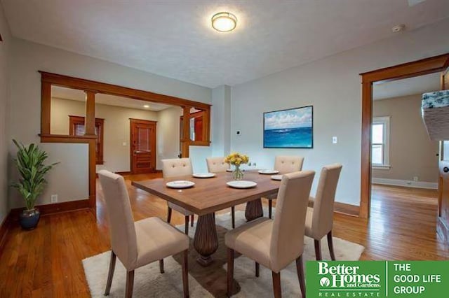 dining area featuring light hardwood / wood-style flooring