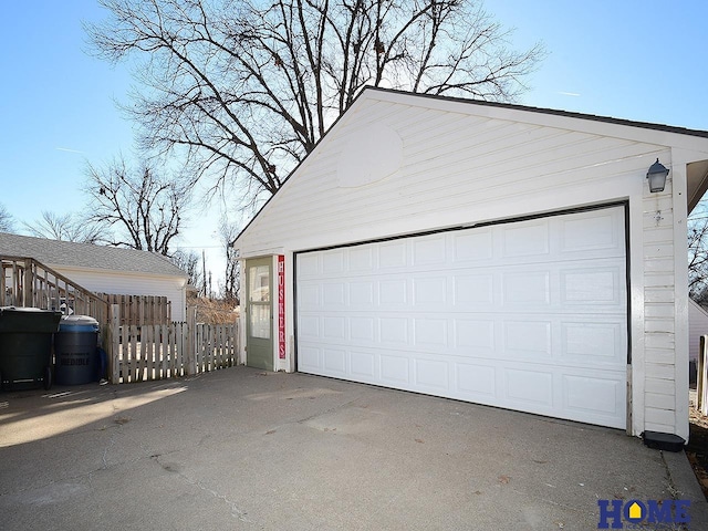 view of garage