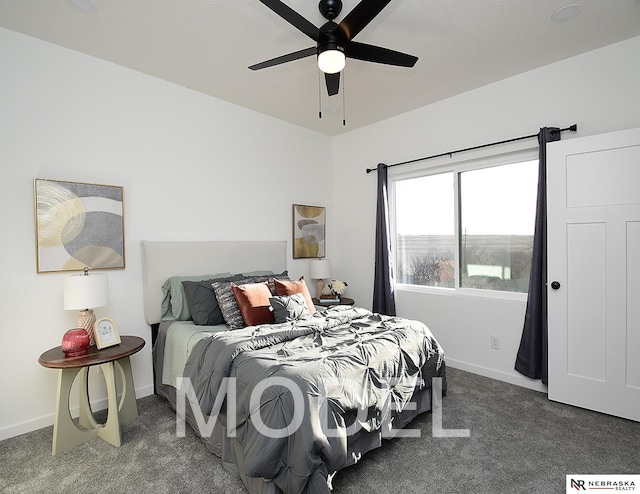 14803 Willow St, Bennington, NE 68007 - bedroom with carpet, baseboards, and ceiling fan