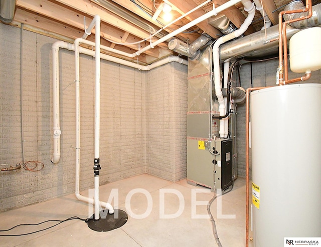 14803 Willow St, Bennington, NE 68007 - unfinished below grade area featuring water heater and heating unit