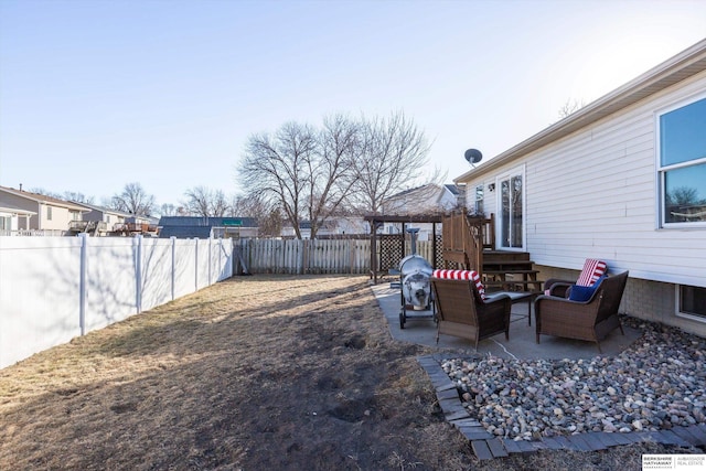 view of yard with a patio area