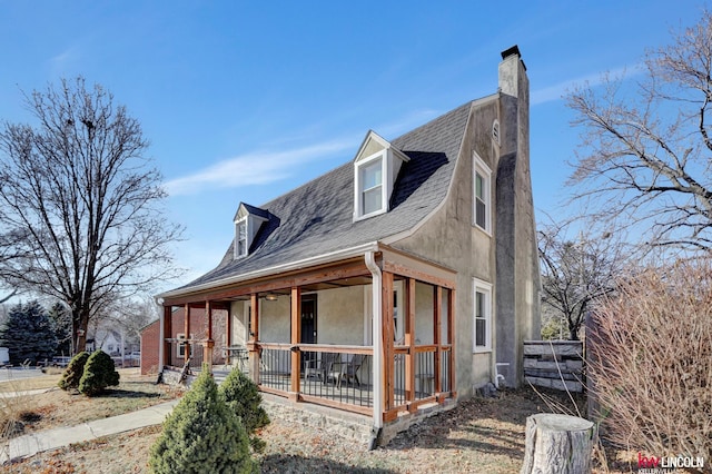 exterior space with covered porch