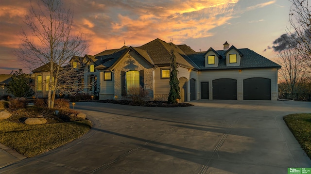 view of front facade with a garage