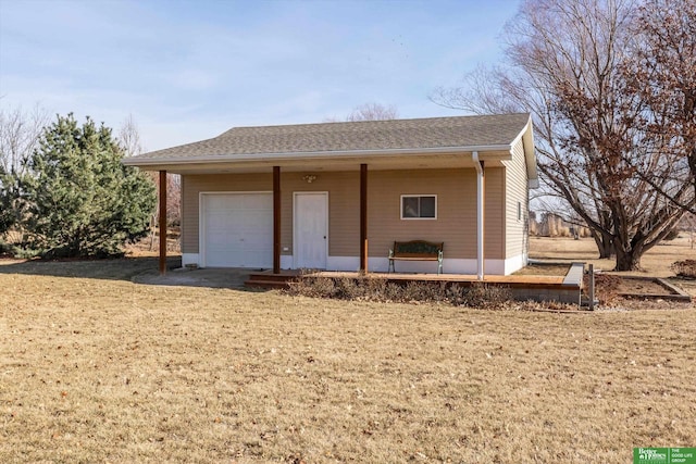 exterior space featuring a garage