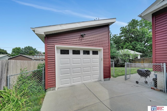 view of garage