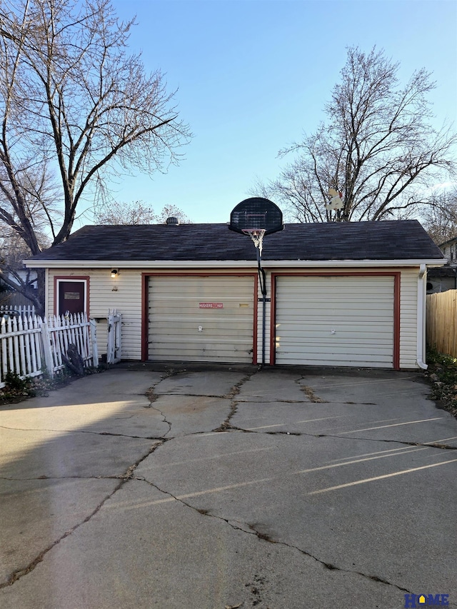 view of garage