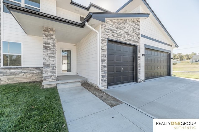 property entrance featuring a garage