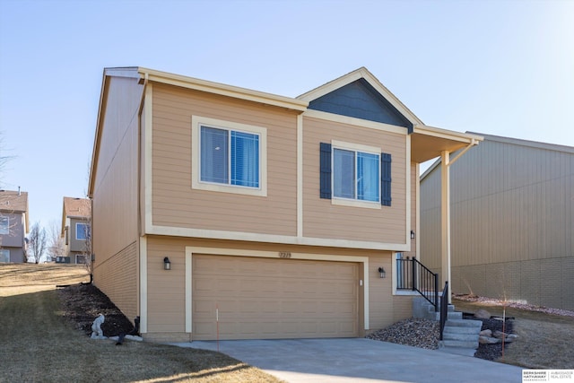 view of front of property featuring a garage