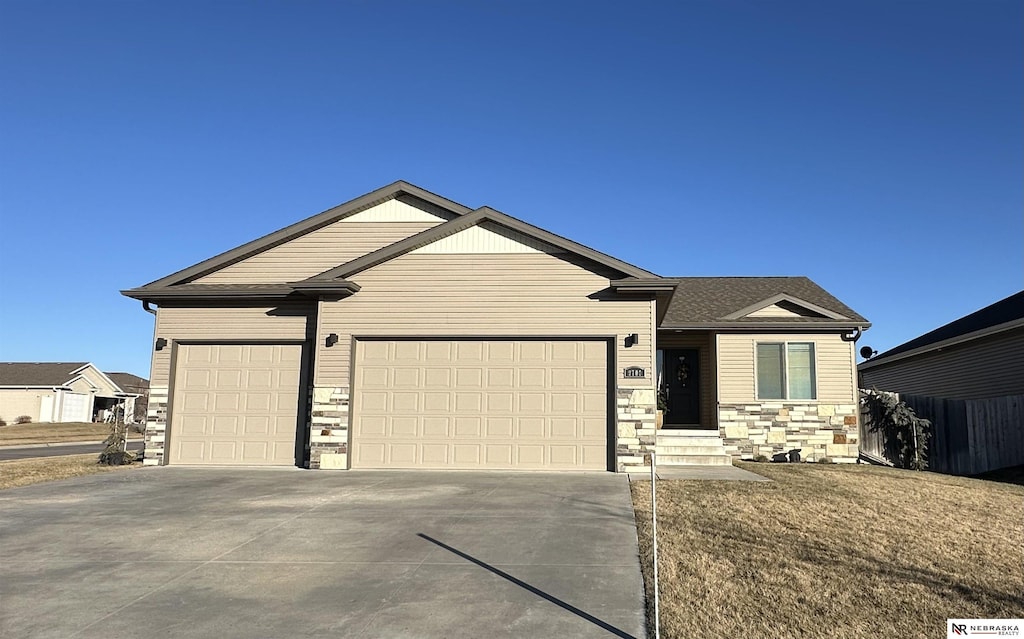 view of front of home with a garage