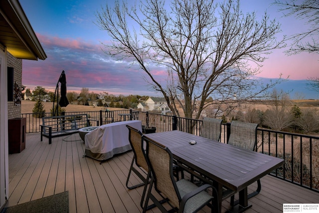 view of deck at dusk