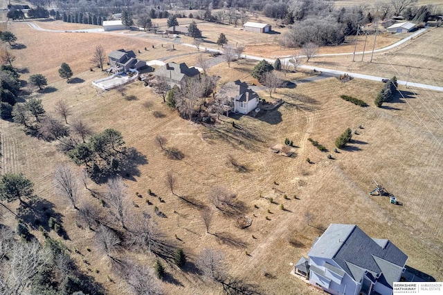 bird's eye view featuring a rural view