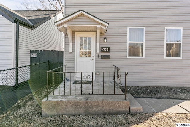 view of doorway to property