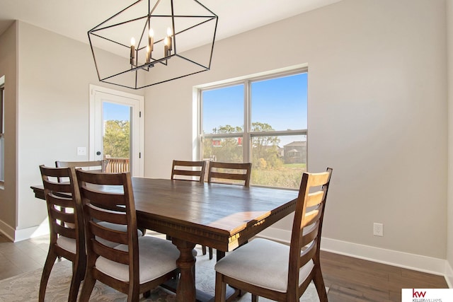 dining room featuring dark hardwood / wood-style floors