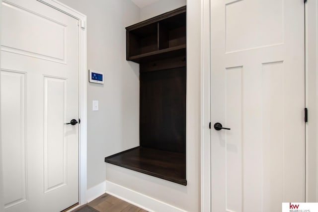 mudroom featuring hardwood / wood-style flooring