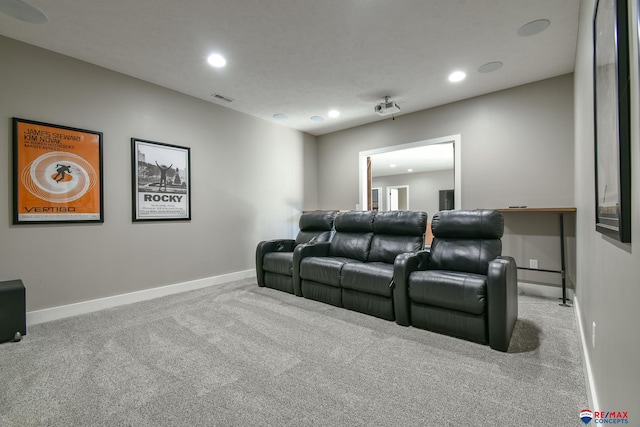 cinema with light colored carpet