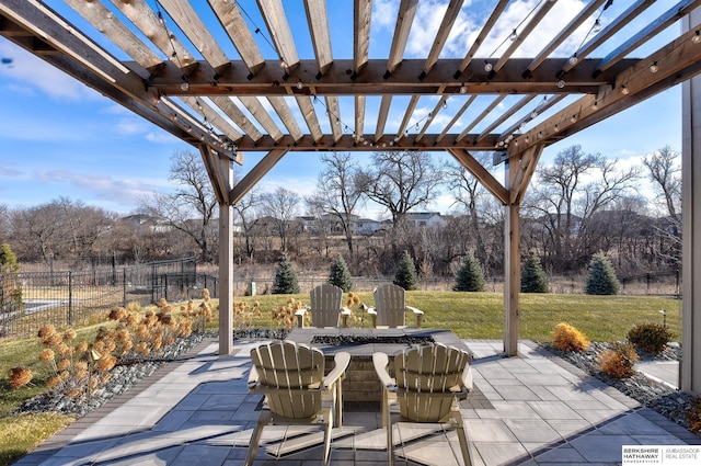 view of patio / terrace with a pergola