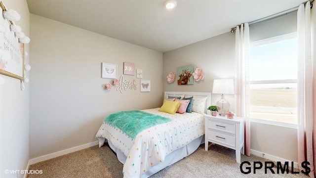 bedroom featuring carpet