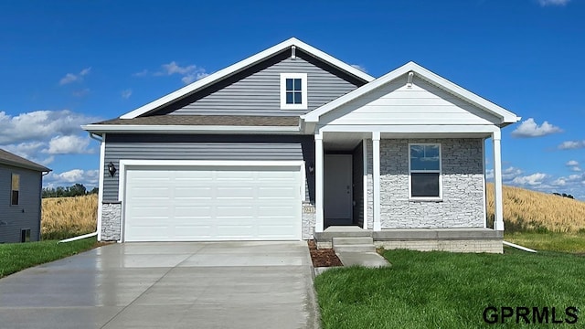 view of front of home with a front yard