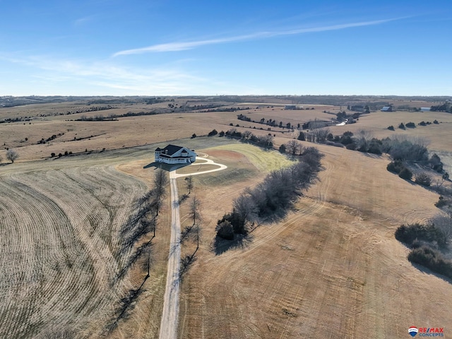 aerial view with a rural view