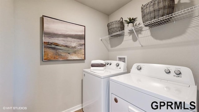 laundry area featuring independent washer and dryer