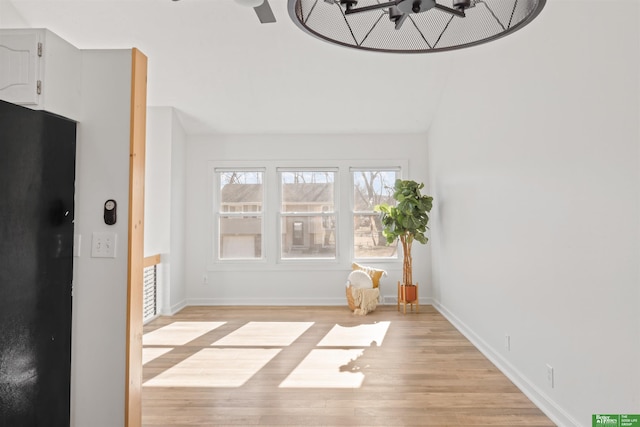 interior space with light hardwood / wood-style flooring