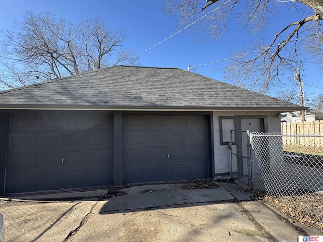 view of garage