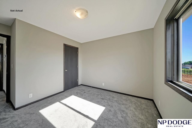 unfurnished bedroom featuring light carpet