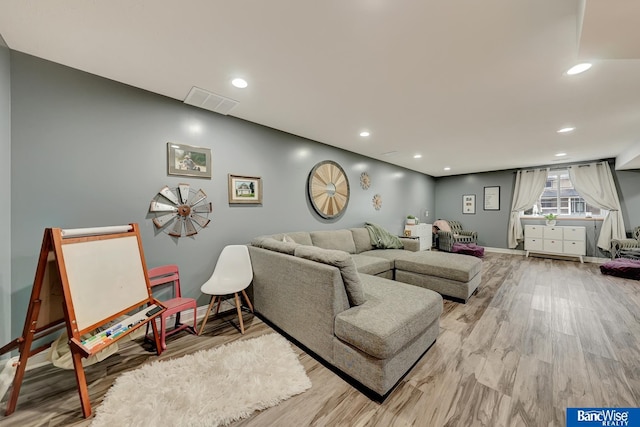 living room featuring hardwood / wood-style flooring