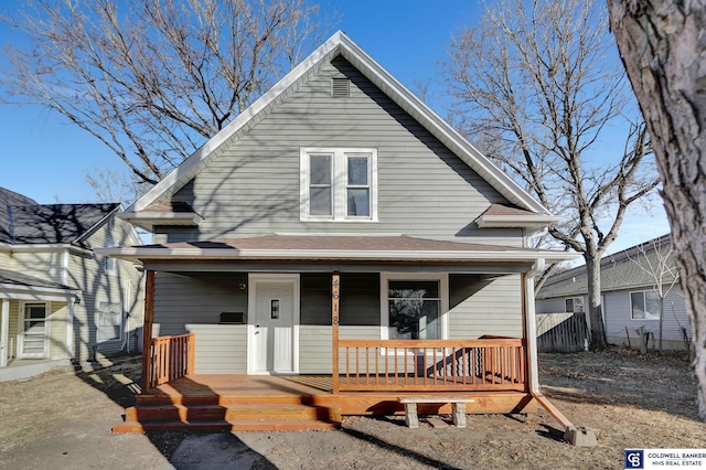 view of front of home with a porch