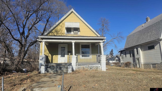 view of front of property with a porch