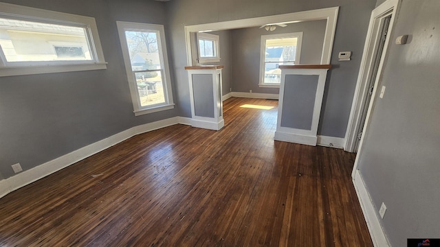 interior space featuring dark hardwood / wood-style flooring