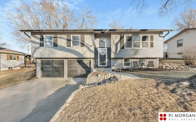 split foyer home with a garage