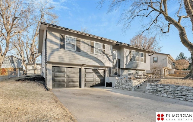 raised ranch with a garage