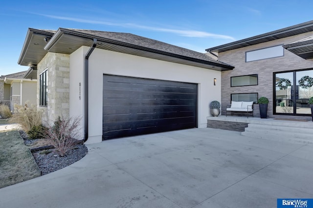 view of home's exterior featuring a garage