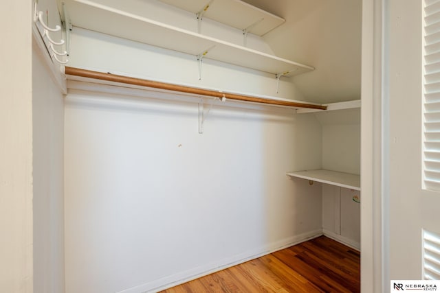 walk in closet featuring hardwood / wood-style flooring