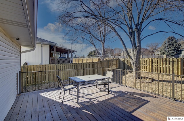 view of wooden deck