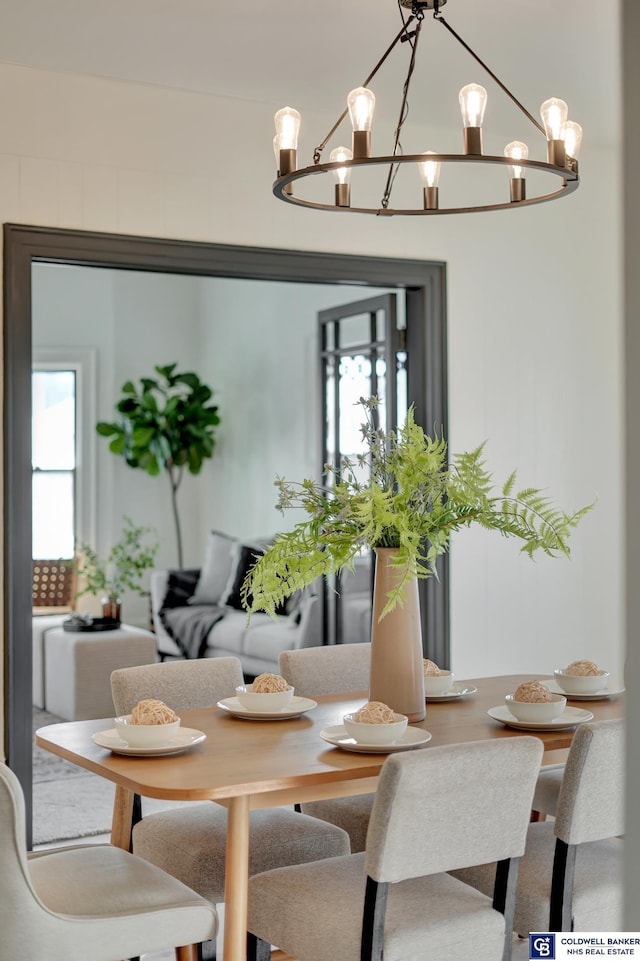 dining area with a wealth of natural light