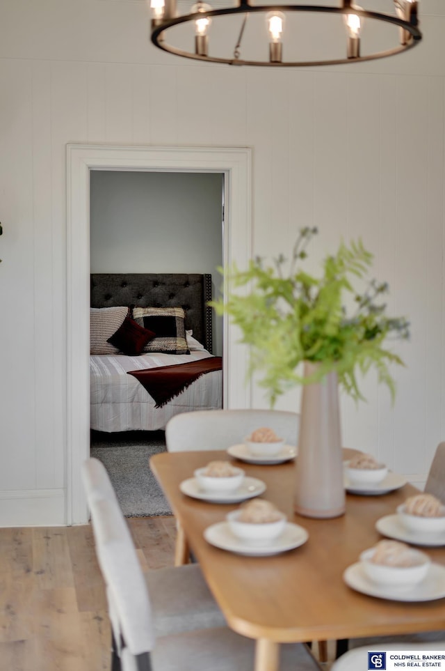 dining room with light wood-type flooring