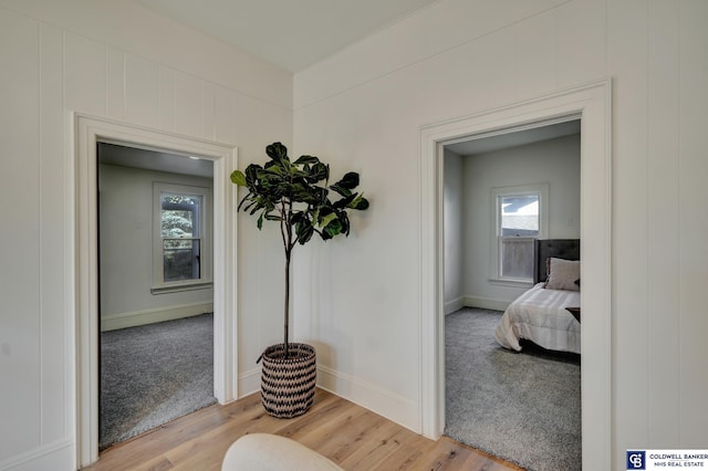 hallway featuring hardwood / wood-style flooring and plenty of natural light