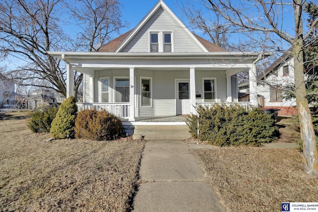 bungalow-style home with covered porch