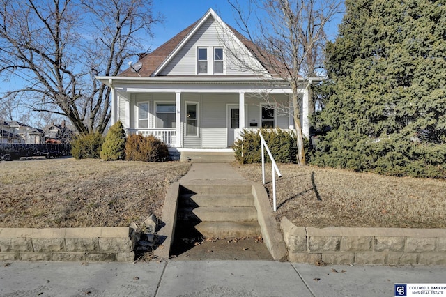 bungalow featuring covered porch