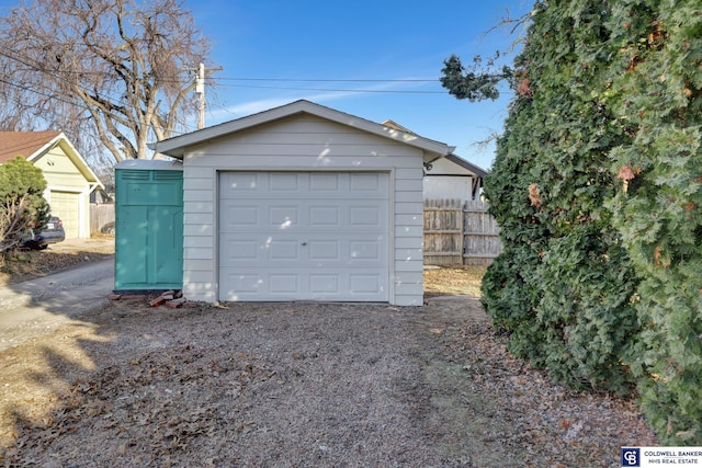 view of garage