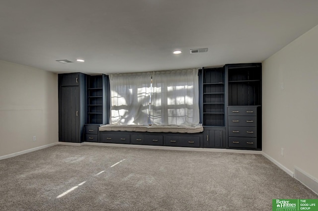 interior space with carpet flooring