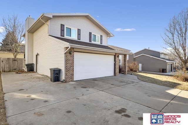 view of front of house with a garage