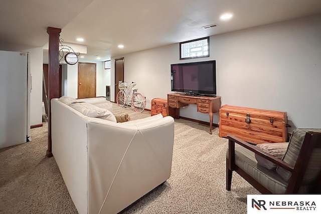 view of carpeted living room