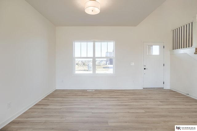 entryway with light wood-type flooring