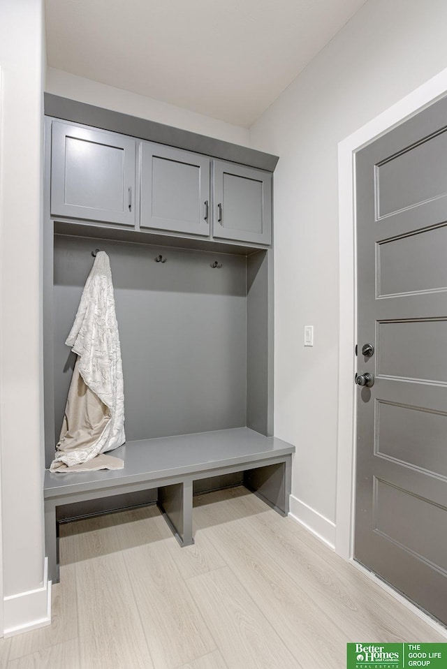 mudroom featuring light hardwood / wood-style floors