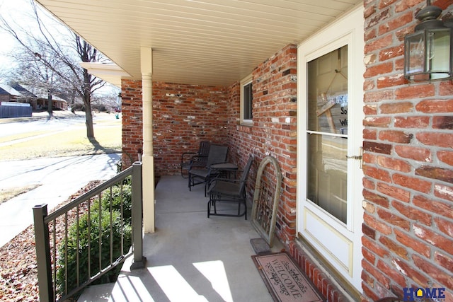 view of patio featuring covered porch