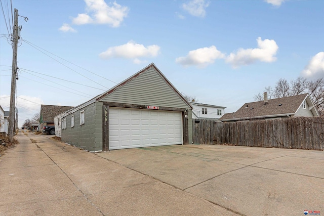 view of garage